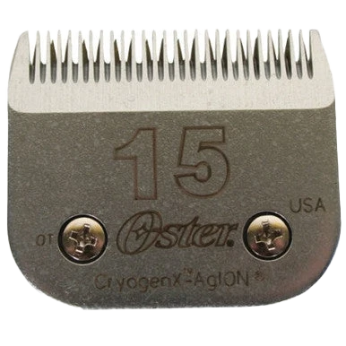 A5 Oster® Cryogen-X™ Blades,"Clipper blade with metal teeth and two screws"