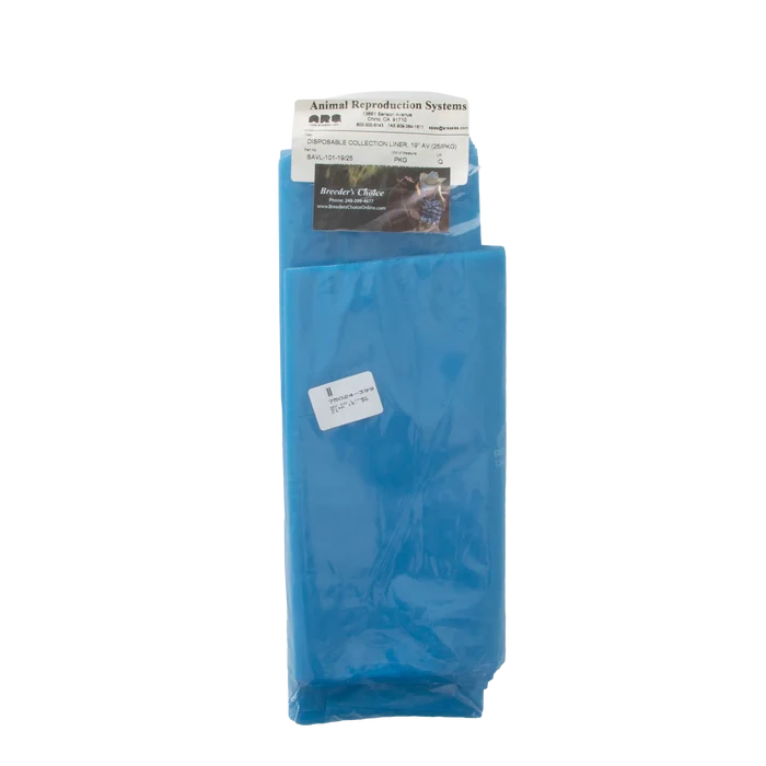 ARS CO model Disposable Collection Liners,"Blue plastic liner sleeves in clear bag"