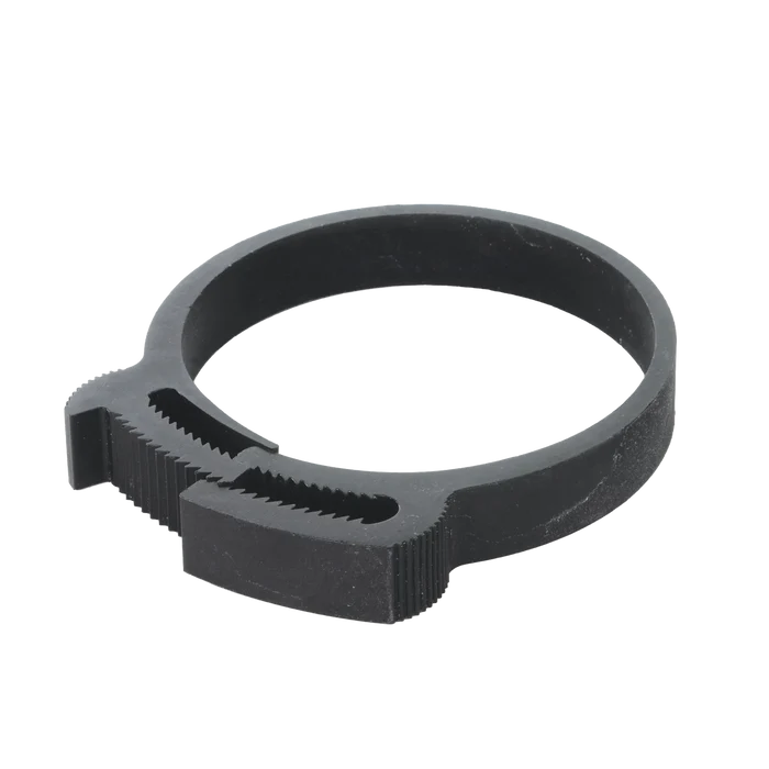 ARS Plastic Clamps,"Black adjustable ring clamp with serrated ends"