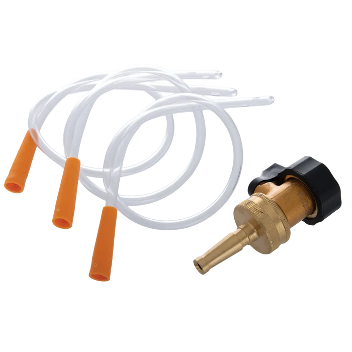 ARS Retained Placenta Kit,"Coiled clear tubes with orange caps and brass nozzle fitting"