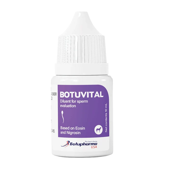 Botu Vital Stain,"White bottle with ribbed cap and purple front label"