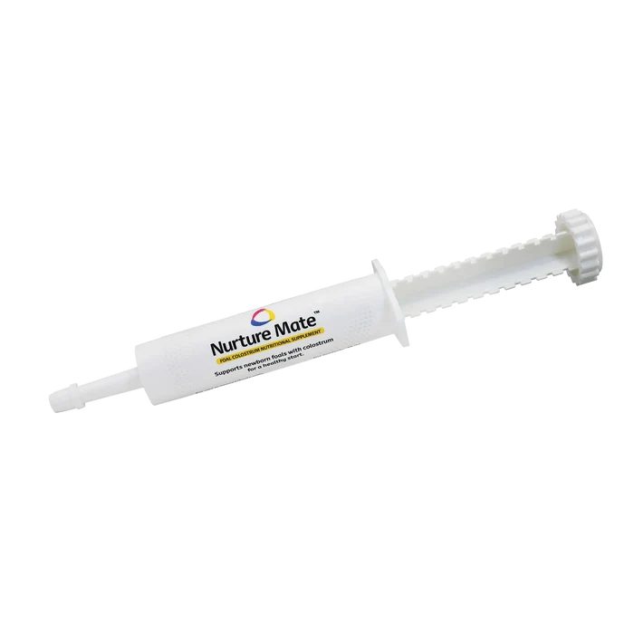 Breeder's Edge® Nurture Mate™ for Foals,"White oral dosing syringe with plunger"