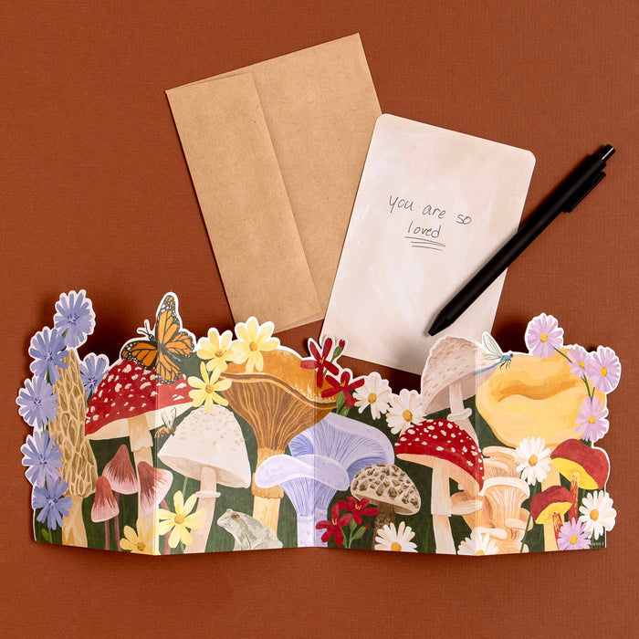 Forest Floor Mushrooms Accordion Greeting Card