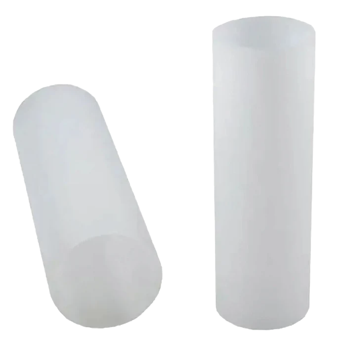 Goblet 35mm,"Two white cylindrical inserts shown upright and angled"