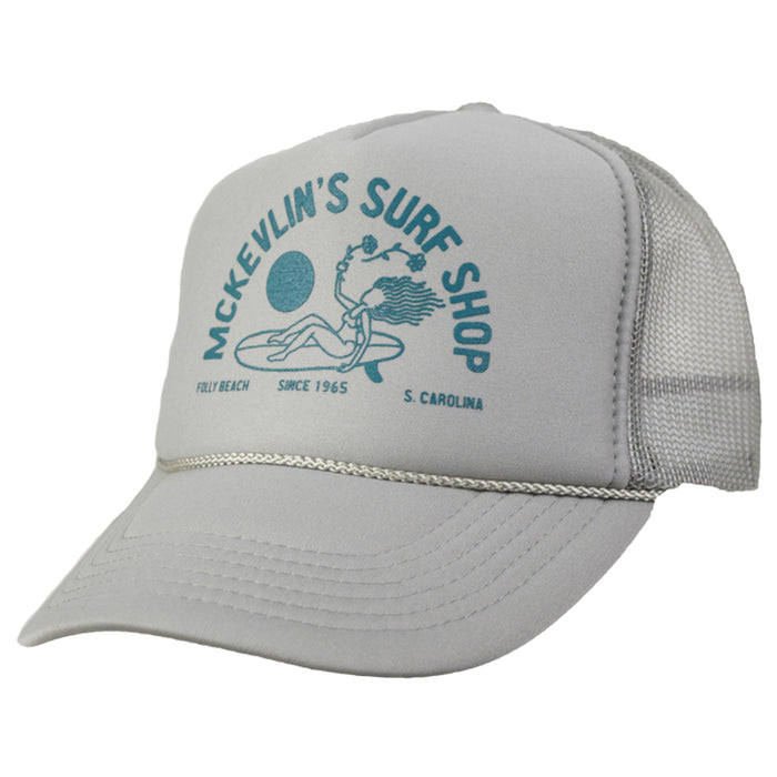 McKevlin's - Flower Queen Trucker - Grey/Blue - MCKEVLIN'S SURF SHOP