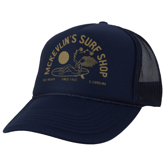 McKevlin's - Flower Queen Trucker - Navy/Tan - MCKEVLIN'S SURF SHOP