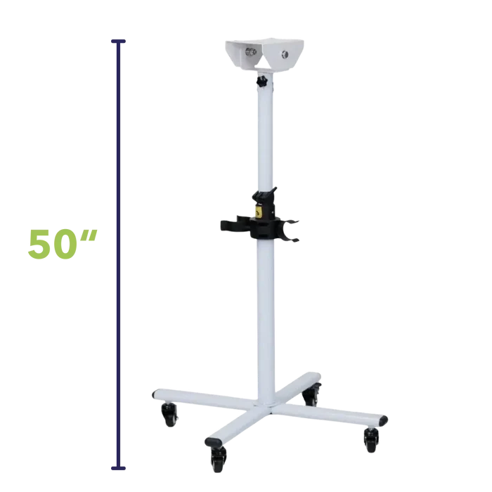 Movable Dryer Stand for Solo-Stream and Duo-Sprint Dryer by Waggz,"White rolling stand with caster base and center holder"