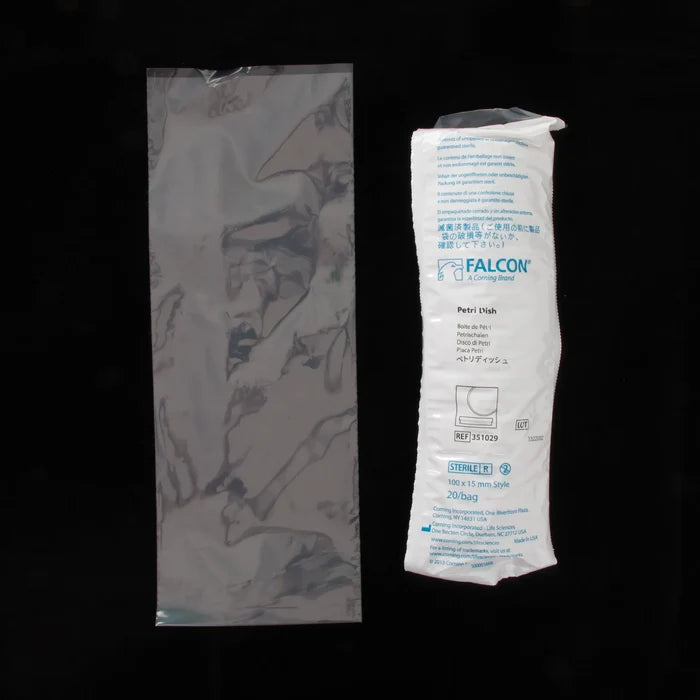 Petri Dish 100x15mm,"Sterile petri dish bag with opened white wrapper"