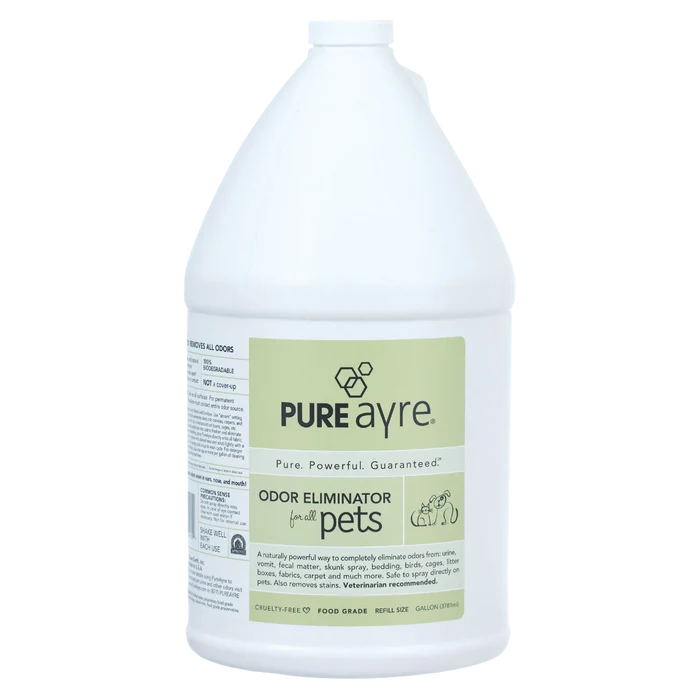 Pureayre® Odor Eliminator,"Front view of gallon refill bottle with green label"