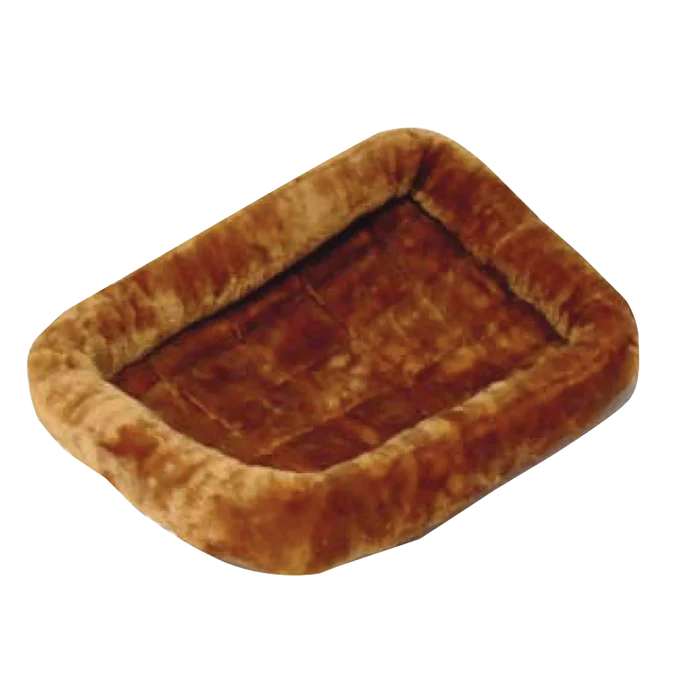 Quiet Time Pet Beds,"Brown plush square pet bed with raised bolstered sides"