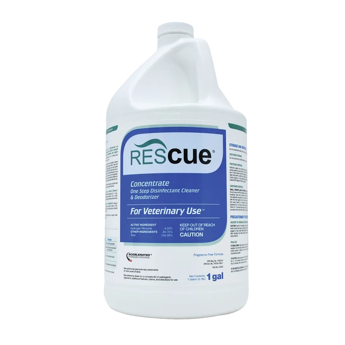 Rescue®  Disinfectant Cleaner,"White 1 gallon bottle with handle and blue front label"
