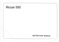Riccar 550 Instruction Manual