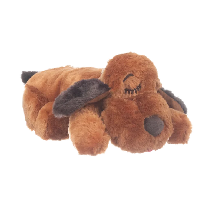 Snuggle Puppy & Kitten,"Brown plush dog lying down with floppy black ears"