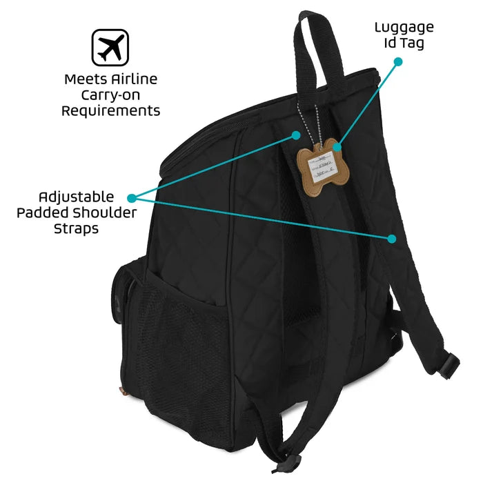 Weekender Backpack,"Back view with padded shoulder straps and luggage ID tag"