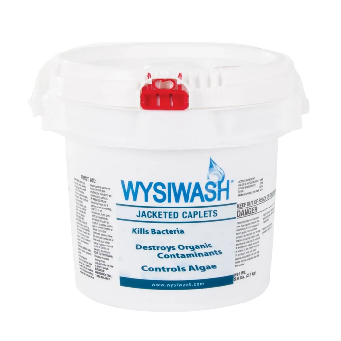 Wysiwash® Sanitizing System,"White bucket with snap-on lid and red tamper tab"